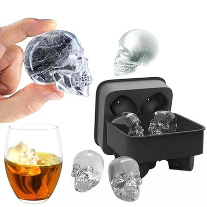 Creative 3D Skull Mold Ice Cube Tray Silicone Mold Soap Candle Moulds