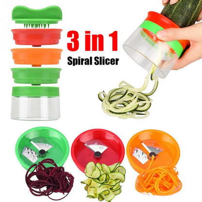 Food Slicer 3 In 1 Potato Spiralizer Multi-function Cutter