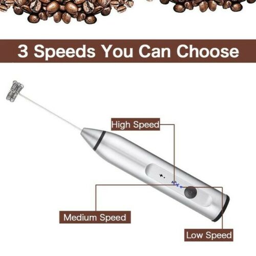 Milk Frother Electric Egg Beater USB Charging Mixer For Coffee Drink Portable