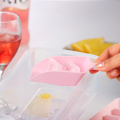 Fashionable Ice Tray With Fresh-keeping Box Multi-cell Ice Box Homemade Ice Shovel