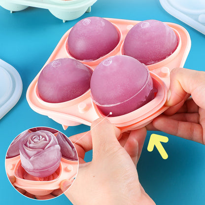 Creative Big Rose Ice Cube Mold Wine Silicone Ice Tray