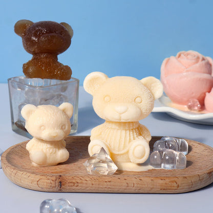 Silicone Mold Bear Shape Ice Cube Maker Chocolate Cake Mould Candy Dough Mold For Coffee Milk Tea Fondant Whiskey Ice Mold