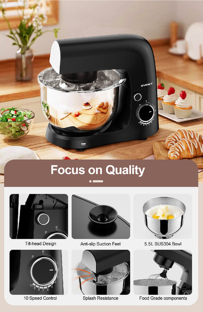 Stand Mixer Chef Machine Food Mixer 10-Speed Control