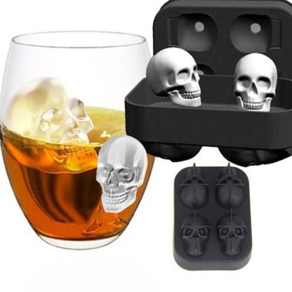 Creative 3D Skull Mold Ice Cube Tray Silicone Mold Soap Candle Moulds