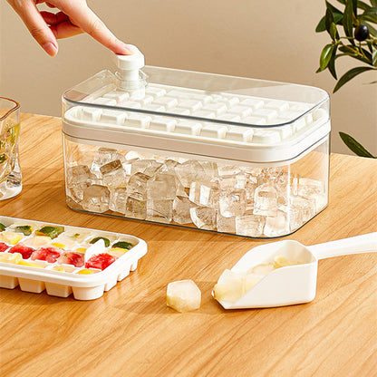 One-button Press Type Ice Mold Box Plastics Ice Cube Maker