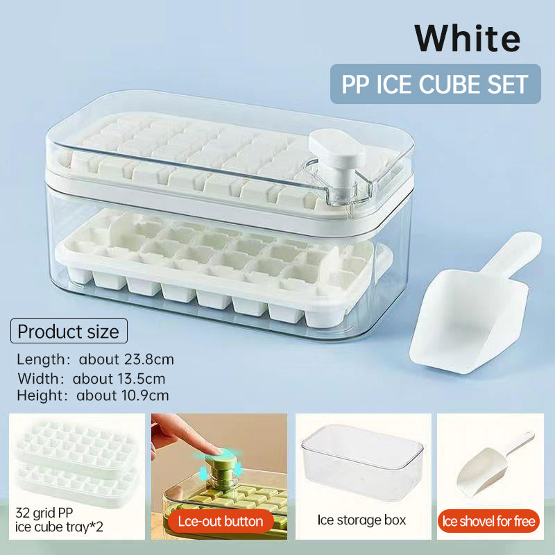 Ice Cube Tray With Lid And Bin, 64 Pcs Ice Cubes Molds, Ice Trays