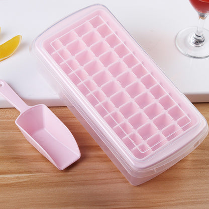 Fashionable Ice Tray With Fresh-keeping Box Multi-cell Ice Box Homemade Ice Shovel