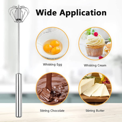 Hand Push Rotary Whisk Blender Versatile Milk Frother Mixer Stirrer Kitchen Tool
