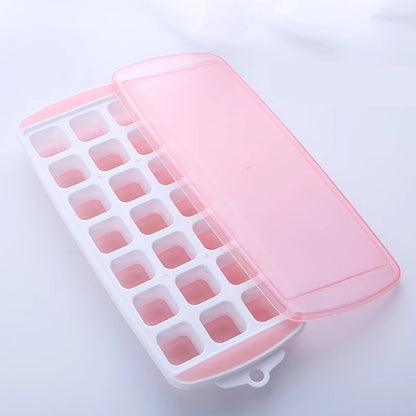 Ice Cube Mold With Lid In 21 Compartments