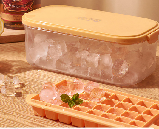 Silicone Ice Cube Mold Ice Tray Storage Box Refrigerator Ice Box