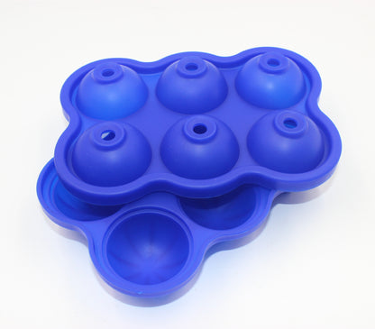 Large Ice Cube Maker Silicone Mold 6 Cell Big Sphere Ice Ball Tray