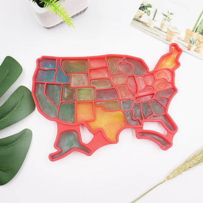 Creative Silicone American Map Ice Cube Tray Mold Cookies