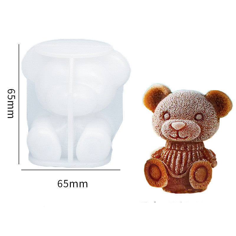 Silicone Mold Bear Shape Ice Cube Maker Chocolate Cake Mould Candy Dough Mold For Coffee Milk Tea Fondant Whiskey Ice Mold