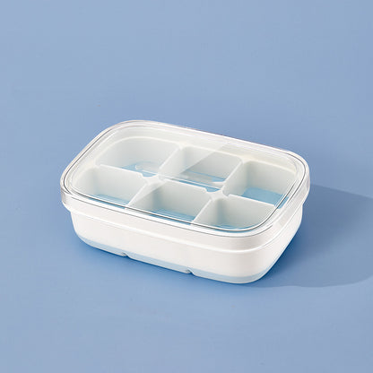 Silicone Ice Cube Mould With DIY Lid 6 Grid Soft Bottom