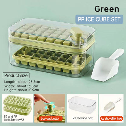 Ice Cube Tray With Lid And Bin, 64 Pcs Ice Cubes Molds, Ice Trays