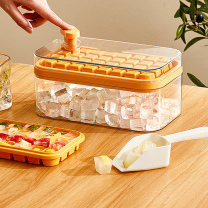 One-button Press Type Ice Mold Box Plastics Ice Cube Maker