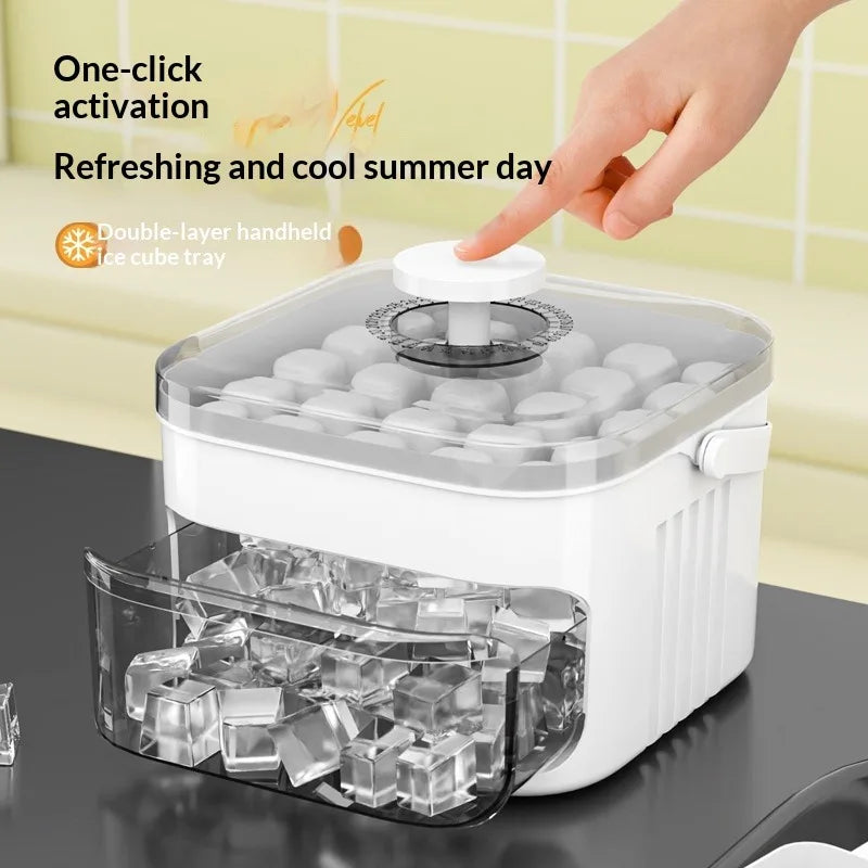 Double Layer 50 Cube Ice Maker with Easy Press Cap