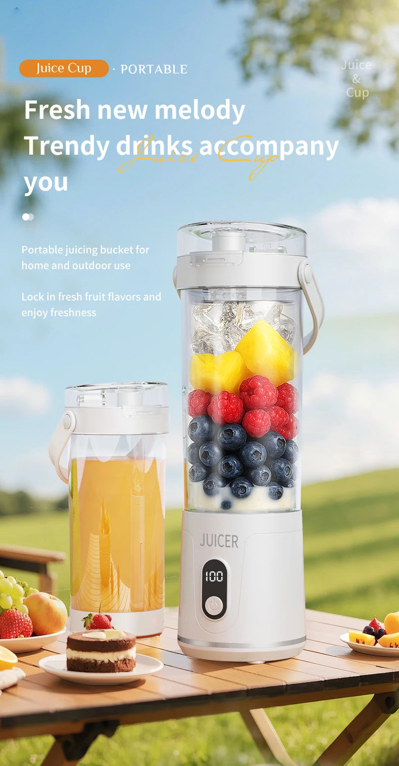 Double Cup Multifunction Juicer USB Rechargeable Fruit Blender