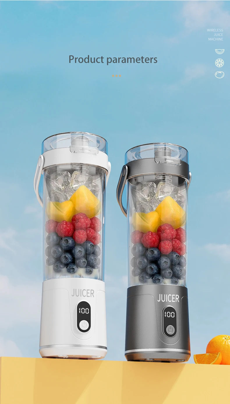 Double Cup Multifunction Juicer USB Rechargeable Fruit Blender