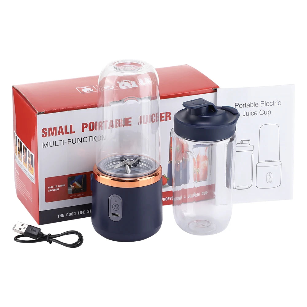 6 Blades Electric Juicer Cup 2 Cups For Travel Portable Juicer Mixer
