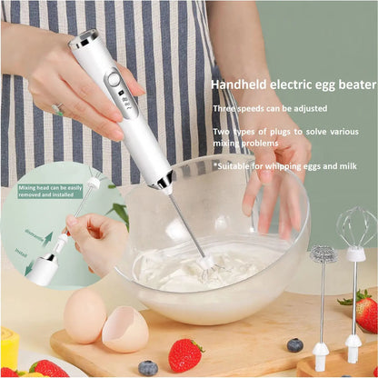 Milk Frother Handheld for Coffee, Electric Whisk 3 Speed Adjustable
