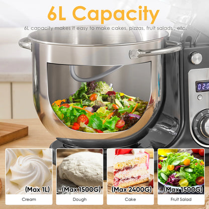BioloMix Kitchen Food Stand Mixer, Blender, Quiet Motor, Cream Egg