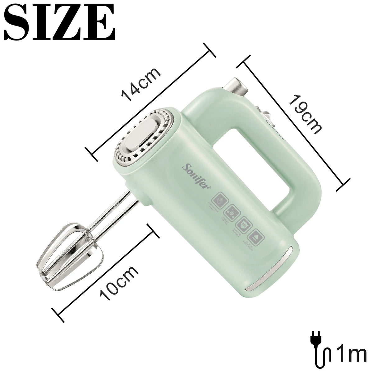 "Sonifer Hand Mixer SF-7034 .Light green appearance, fresh color