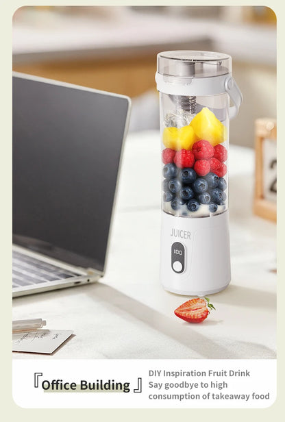 Double Cup Multifunction Juicer USB Rechargeable Fruit Blender