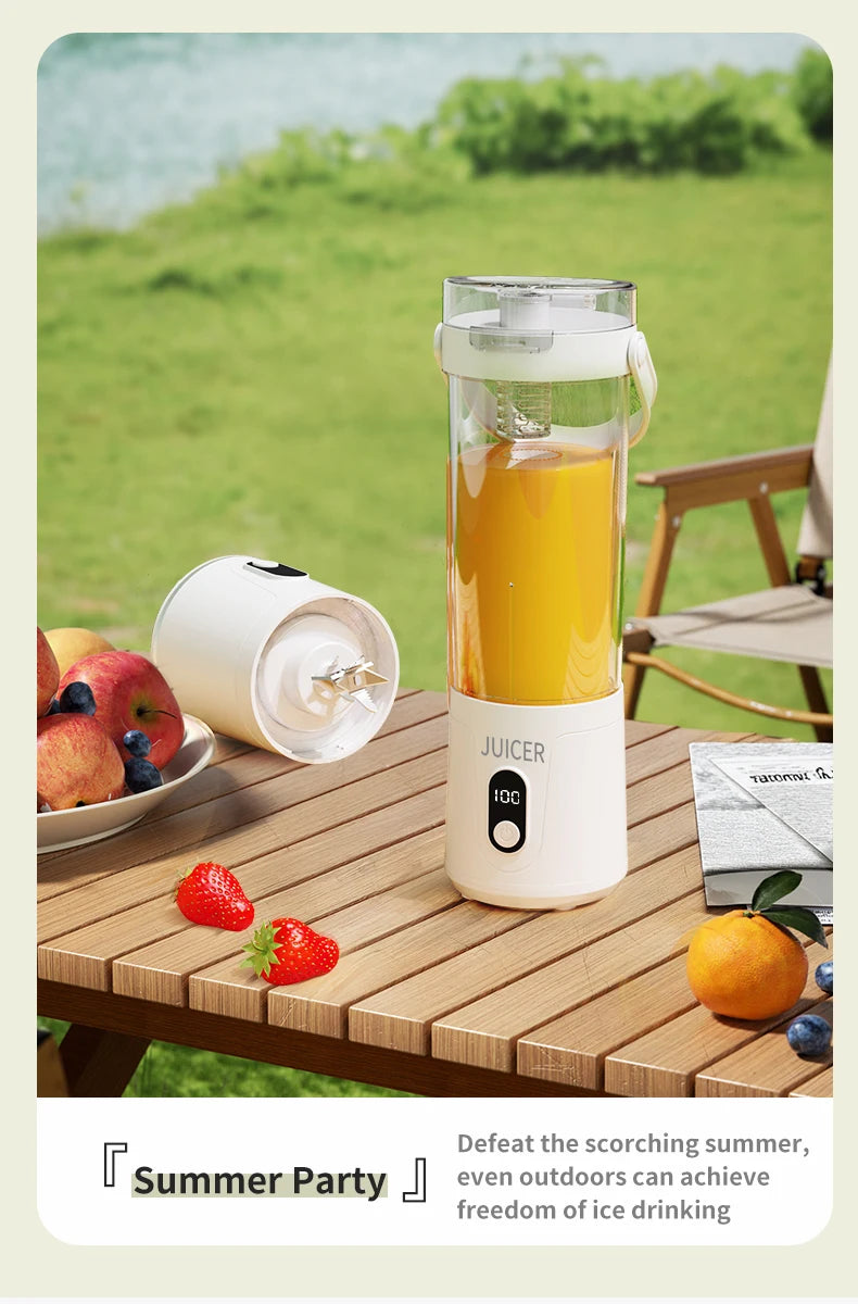 Double Cup Multifunction Juicer USB Rechargeable Fruit Blender
