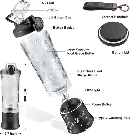 Water Bottle Powder Fruit Shaker Bottle Ice Usb Juicer Cup