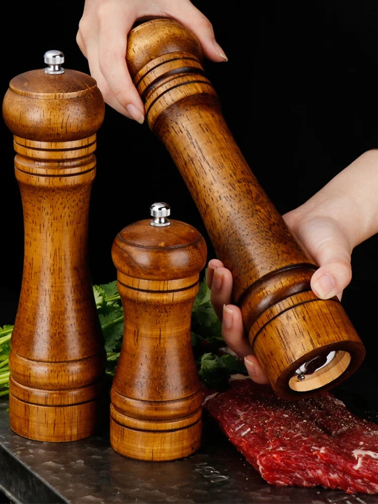 Salt and Pepper Grinder, Solid Wood Spice Pepper Mill