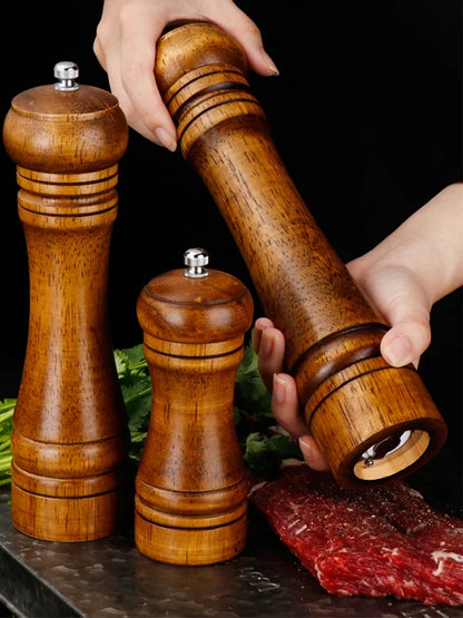 Salt and Pepper Grinder, Solid Wood Spice Pepper Mill