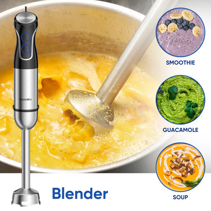 BioloMix 5 in 1 Immersion Hand Blender,1500W Blender with 304 Stainless