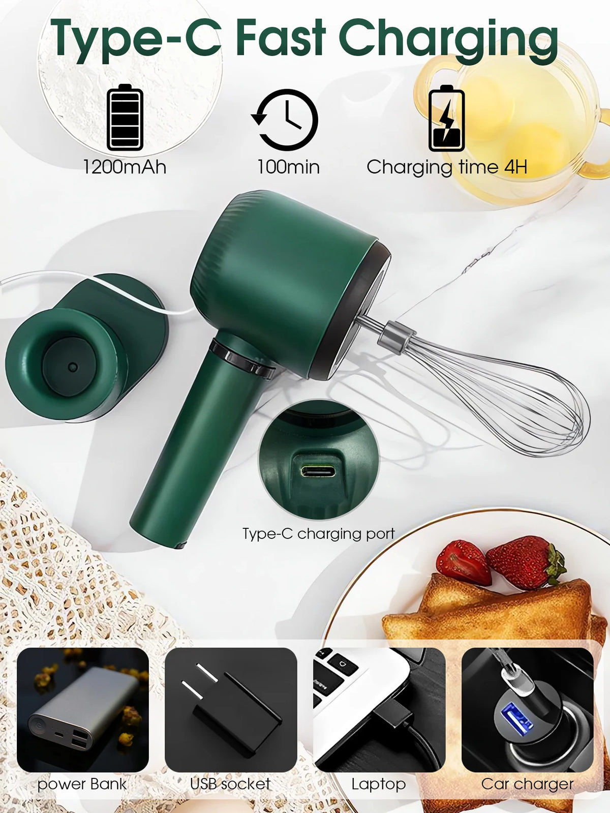 Electric Whisk Twin Stick Model Electric Milk Froth