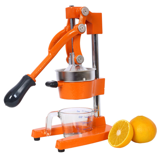 Cast Iron Citrus Juicer, Extra-Large Commercial Grade Manual Hand Press, Heavy Duty Countertop Squeezer for Fresh Orange, Grapefruit, Lemon, Lime, Pomegranate Juice, Lever Design, Dishwasher Washable Parts