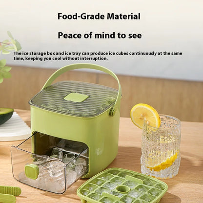 Double Layer Portable 48 Grid Press Type Ice Maker