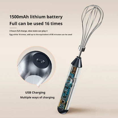 Automatic Wireless Rechargeable Whisk Household Multifunctional