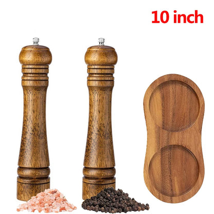 Wooden Salt and Pepper Grinder Set Premium Oak Wood Salt Grinders