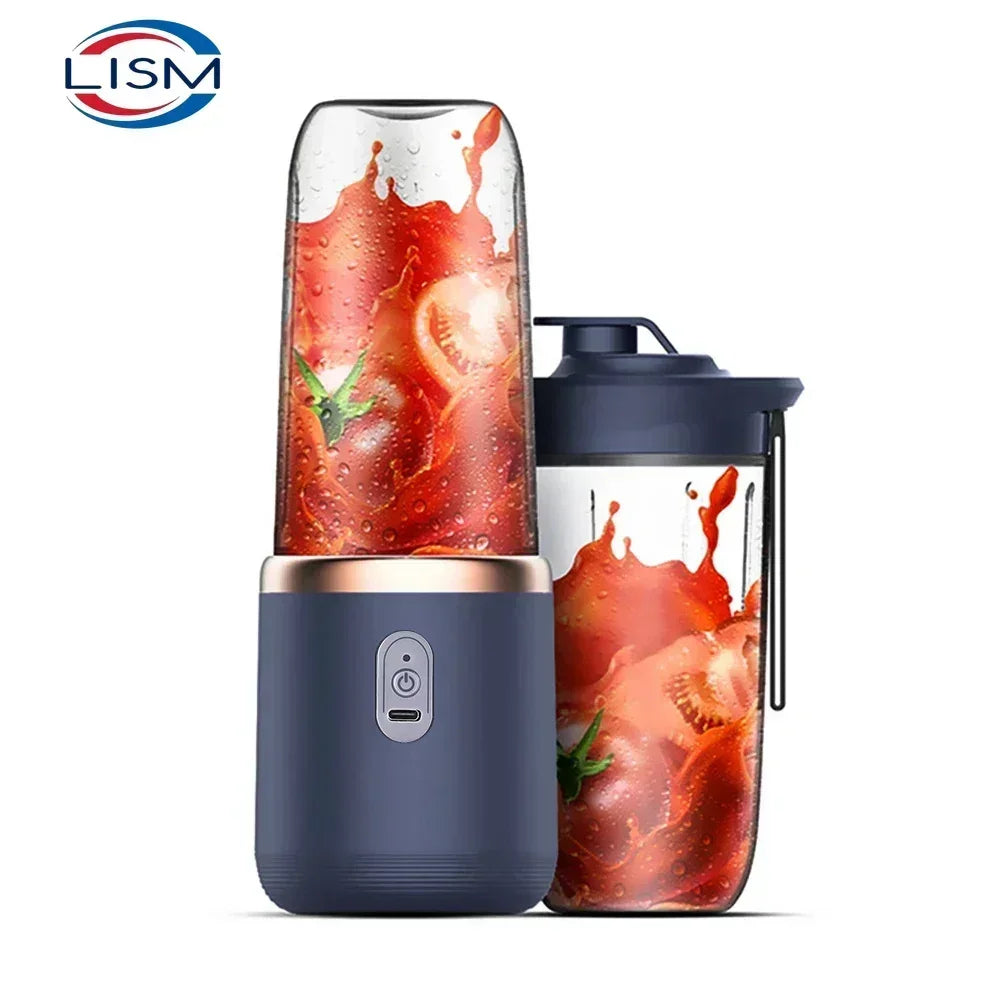 6 Blades Electric Juicer Cup 2 Cups For Travel Portable Juicer Mixer
