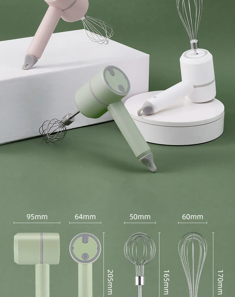 Cordless Electric Hand Mixer USB Rechargeable Handheld