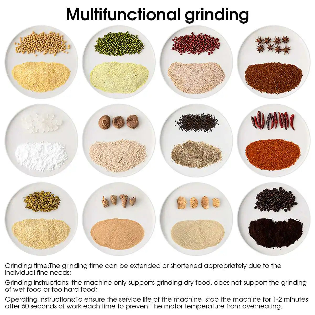 Beans Spices Grains Grinder Multifunctional Fast Grinding