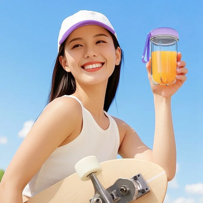 500ML Portable Blender with Lid Rechargeable Wireless Orange Juicer