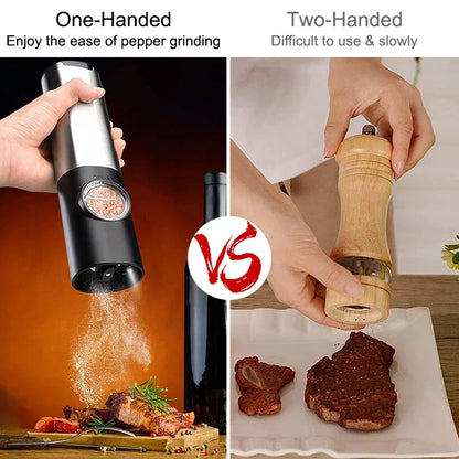 Electric Salt and Pepper Grinder Set With Led Light USB Rechargeable