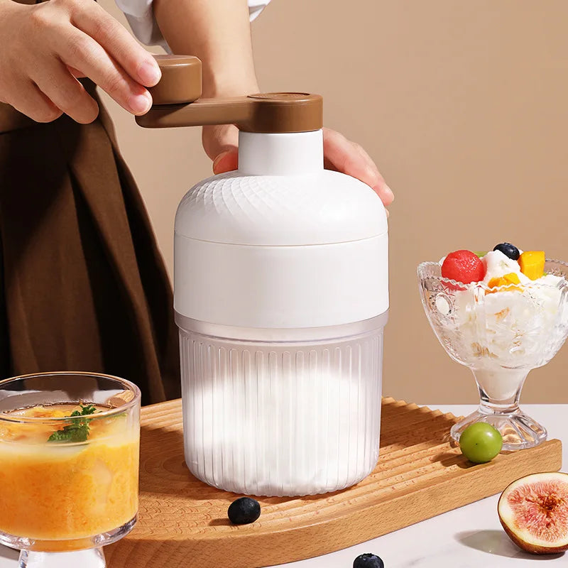 Portable Manual Shaved Ice Maker Machine Set
