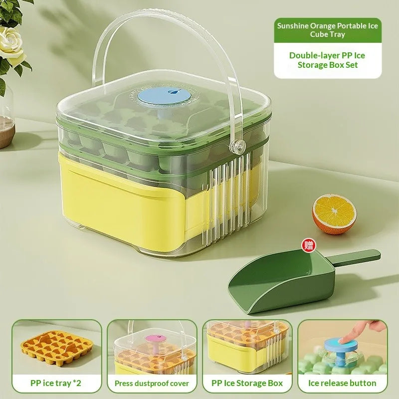 Double Layer 50 Cube Ice Maker with Easy Press Cap