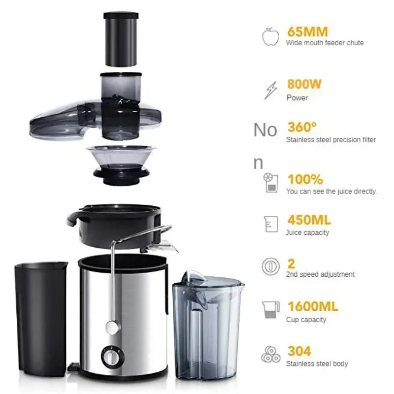 Stainless Steel Fruit Juicer Centrifugal Strong Power Easy