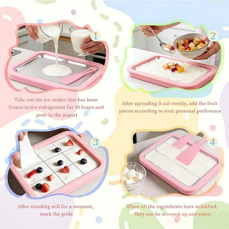 Instant Ice Cream Maker 3-in-1 Frozen Dessert Plate