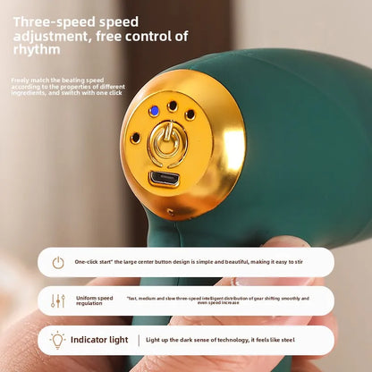 Electric Mixer, 3-Speed USB Rechargeable Electric Mixer