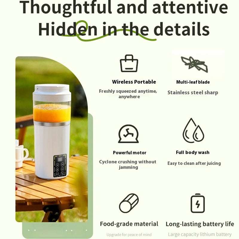 USB charging handheld juicer digital blender