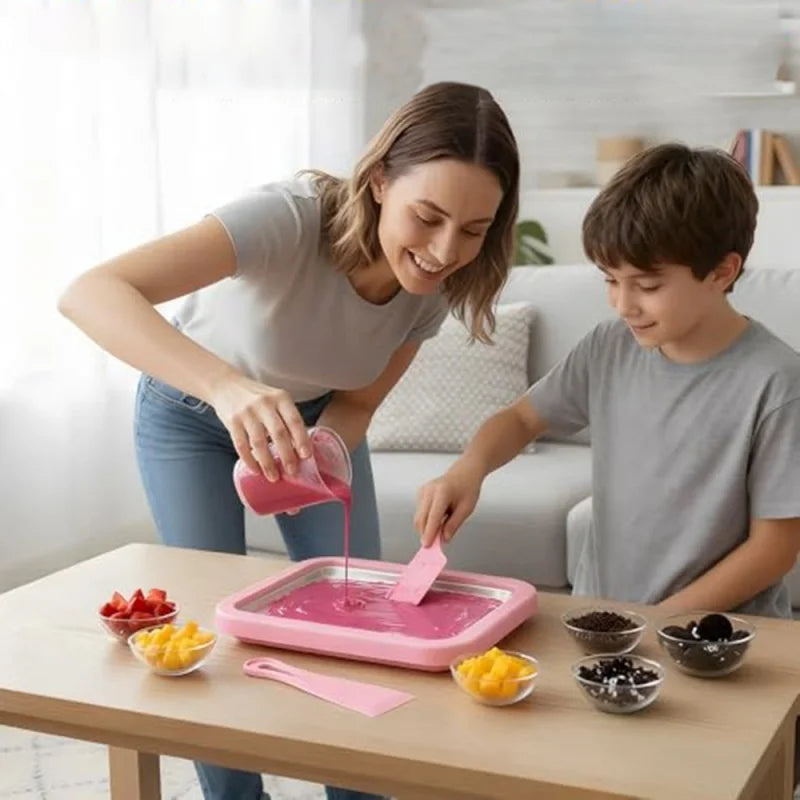 Instant Ice Cream Maker 3-in-1 Frozen Dessert Plate